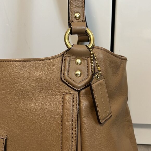 Vintage COACH Beige Campbell Belle Genuine Leather Bag - Picture 7 of 12